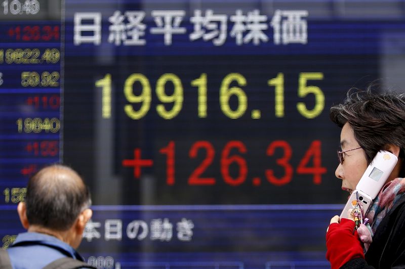 © Reuters. Japão - Ações fecharam o pregão em queda e o Índice Nikkei 225 recuou 0,87%
